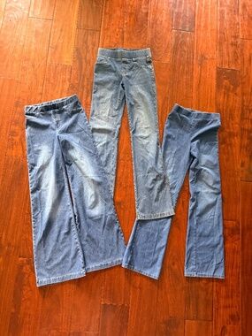 3 pack of girls elastic waist flare jeggings size 10